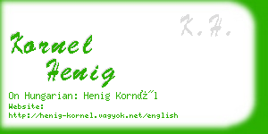 kornel henig business card